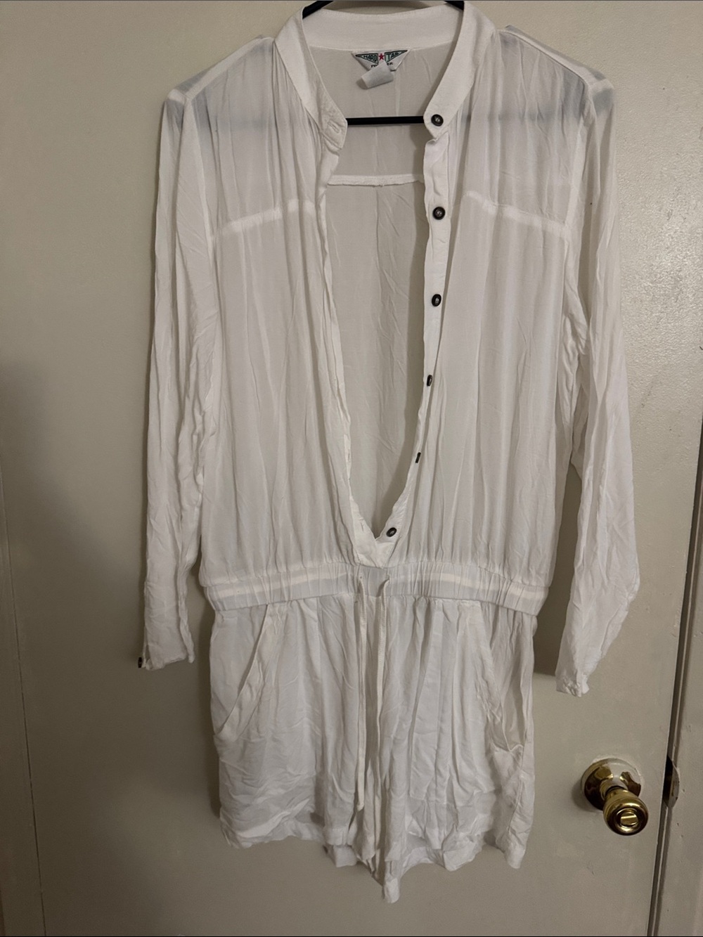 Hard Tail White Rayon Shirt with Logo Tag